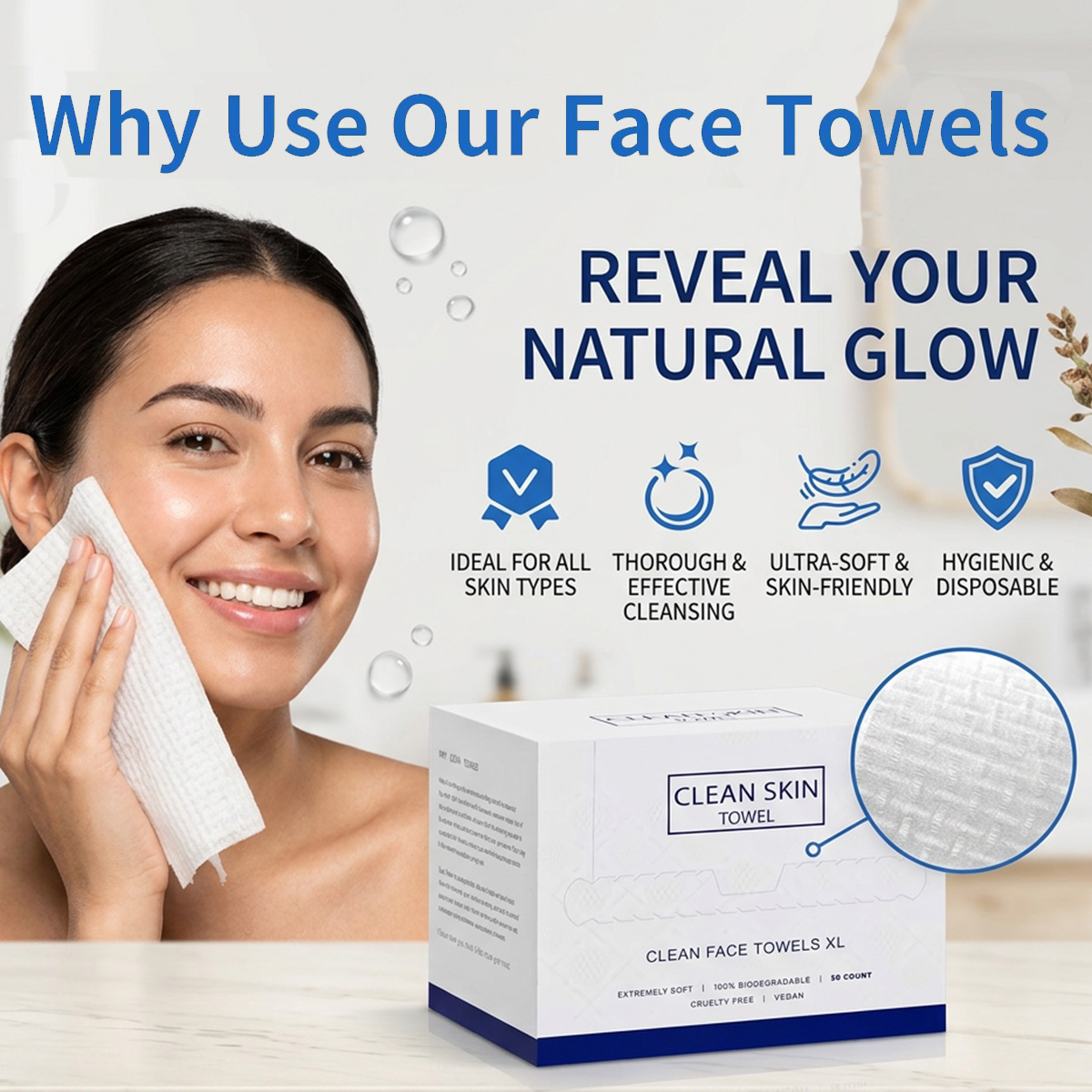 50Pcs/Box Disposable Face Towe - огляд і ціна Xl Skincare